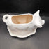 Vintage Ceramic White Pig Planter attached saucer