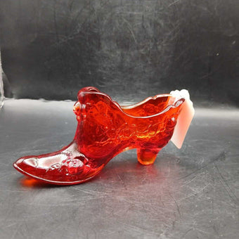 Vintage Fenton Ruby Red Glass Slipper