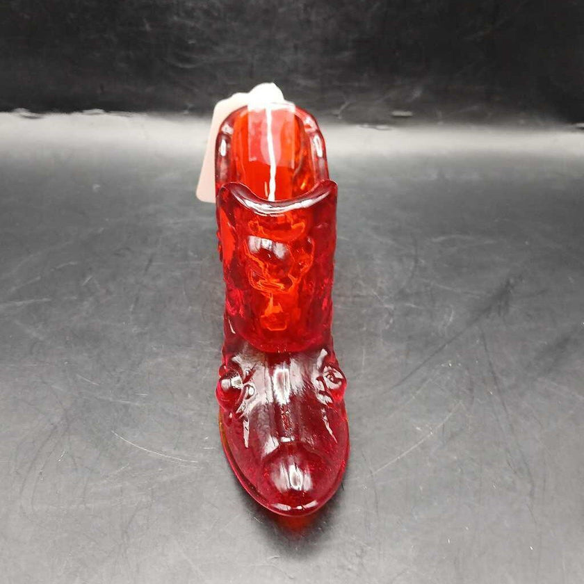 Vintage Fenton Ruby Red Glass Slipper