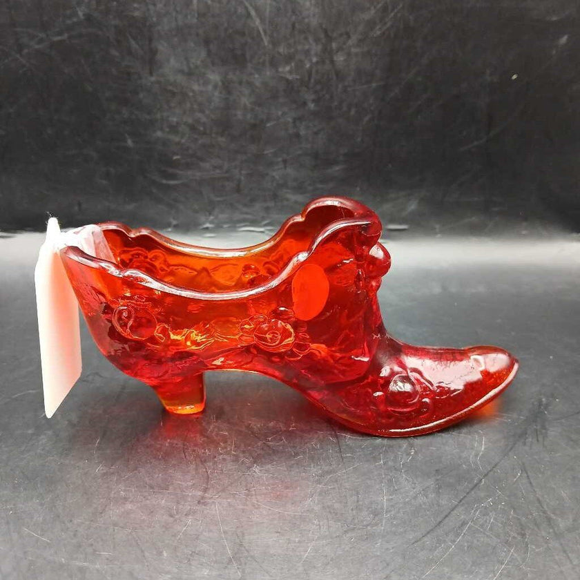 Vintage Fenton Ruby Red Glass Slipper