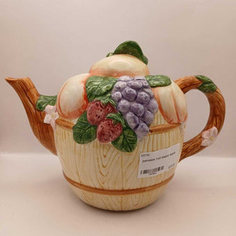 porcelain fruit basket teapot