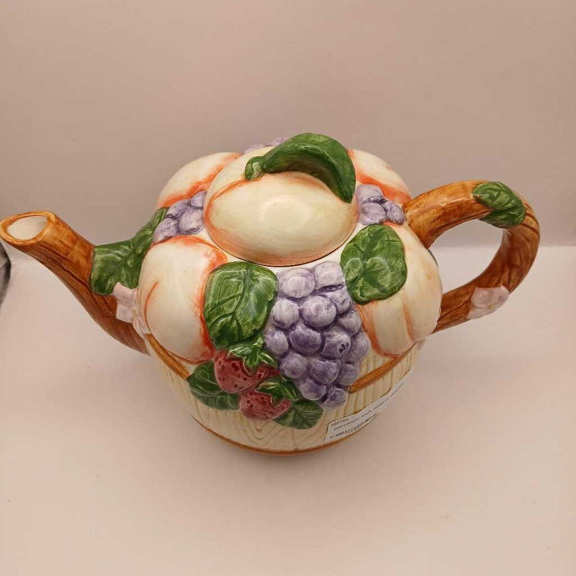 porcelain fruit basket teapot