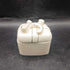 Vintage Friedman's Jewelry Box Ivory with Silver Accents Bow Ceramic