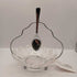 Mid century Federal Glass petal nut/mint bowl with spoon rest and spoon