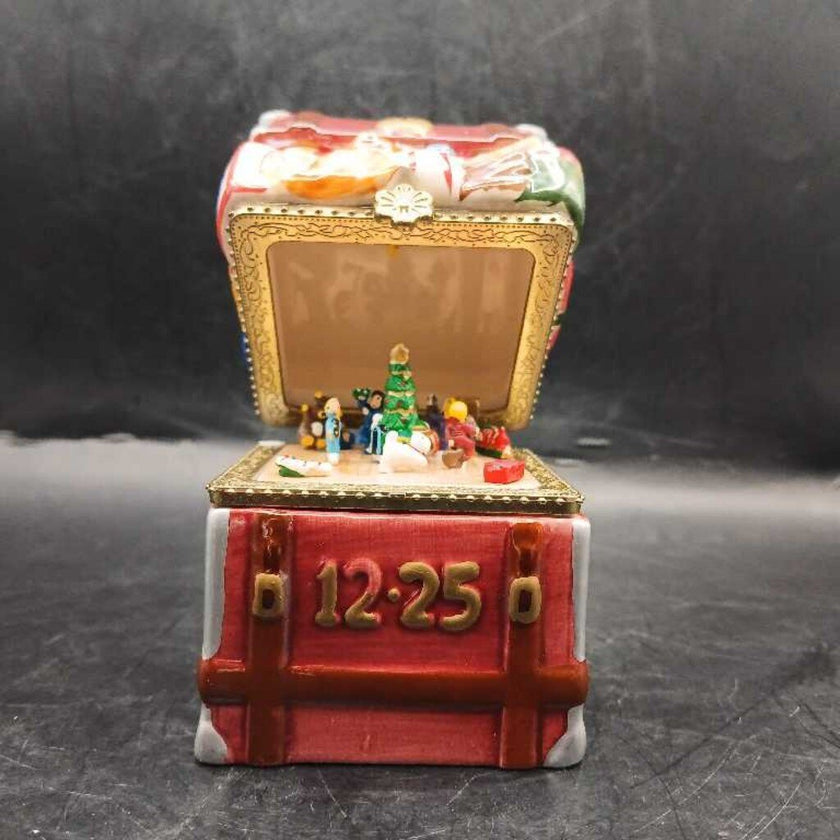 Mr. Christmas Porcelain Hinged Animated Music Box Ornament