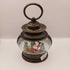 Brown Round Lantern Santa Sleigh Glitter Snow Globe