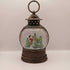 Brown Round Lantern Santa Sleigh Glitter Snow Globe