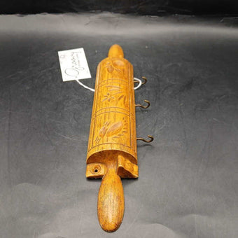 Vtg Hanging Hook Rolling Pin Woodland Creatures Springerle German Cookie Cutter