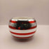 Sm Silver red swirl candle holder Xmas