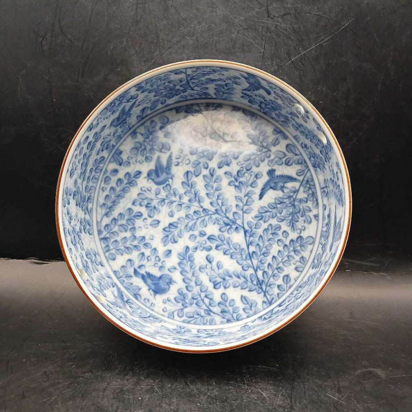 Japanese Arita Ware Imari Porcelain Bowl W/ Birds