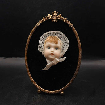 Framed Baby Face Cameo or Sculpture
