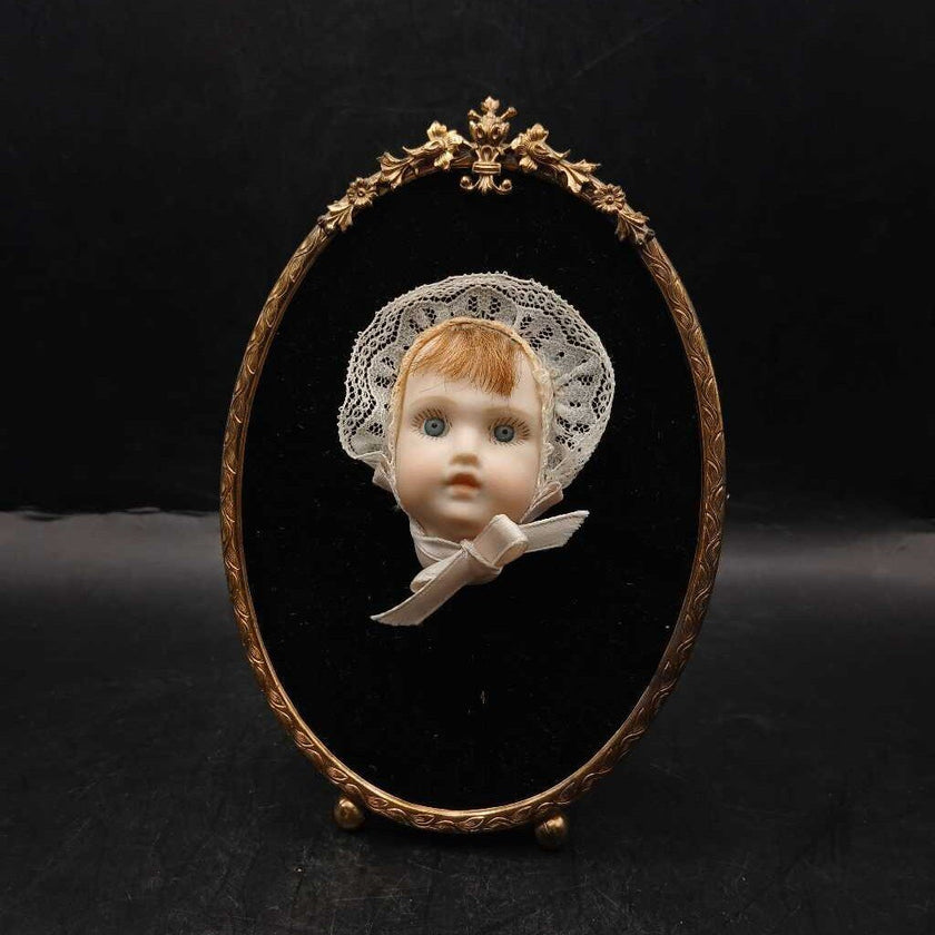 Framed Baby Face Cameo or Sculpture