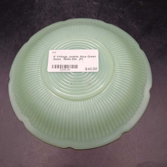 6' Vintage Jadeite Alice Green Glass 1940s-50s (P)