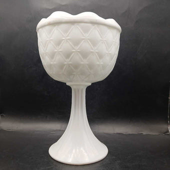 Lg Milk Glass Pedestal Compote