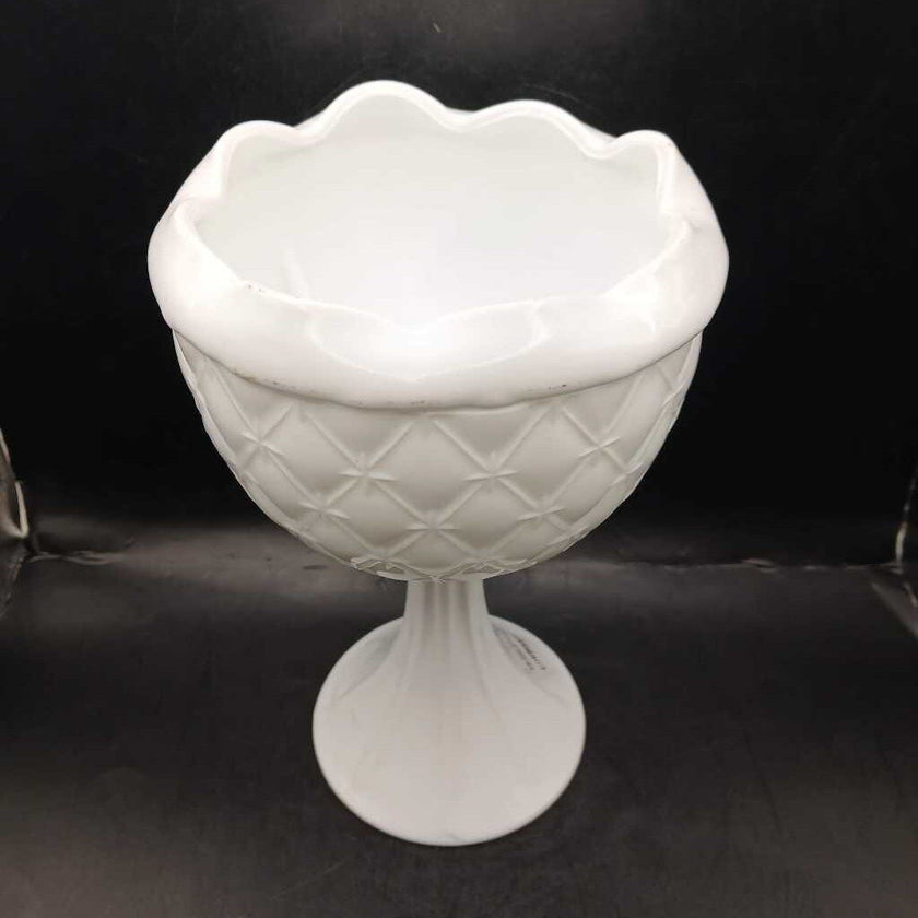 Lg Milk Glass Pedestal Compote
