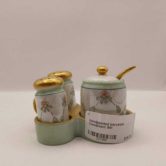 Handpainted porcelain Condiment Set