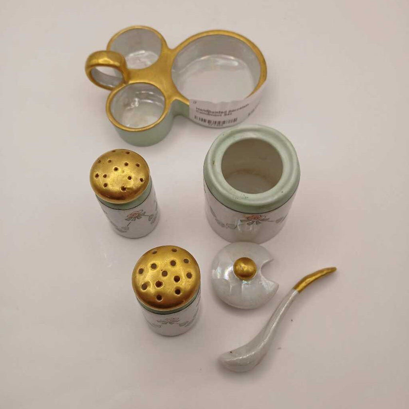 Handpainted porcelain Condiment Set