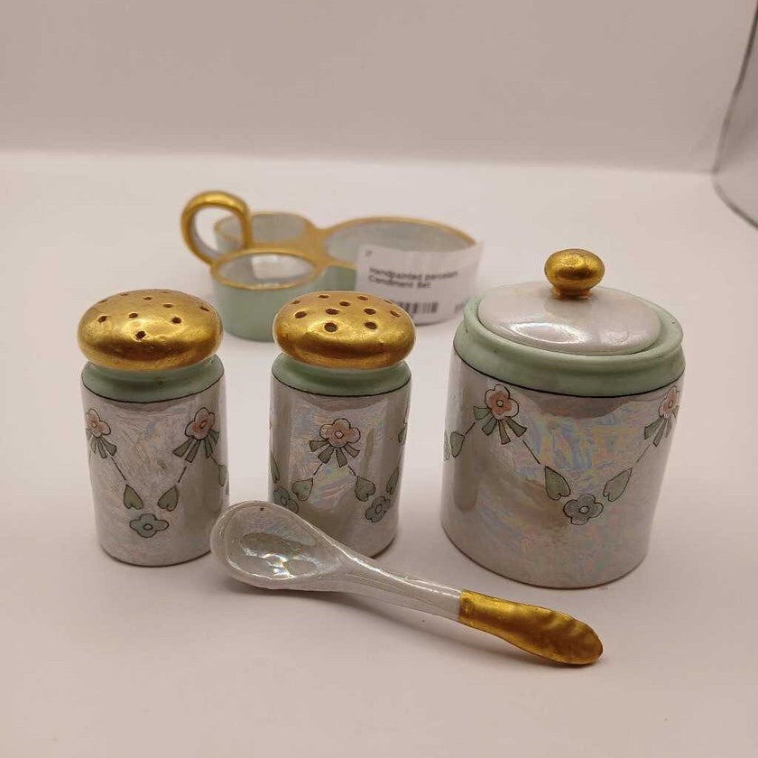 Handpainted porcelain Condiment Set
