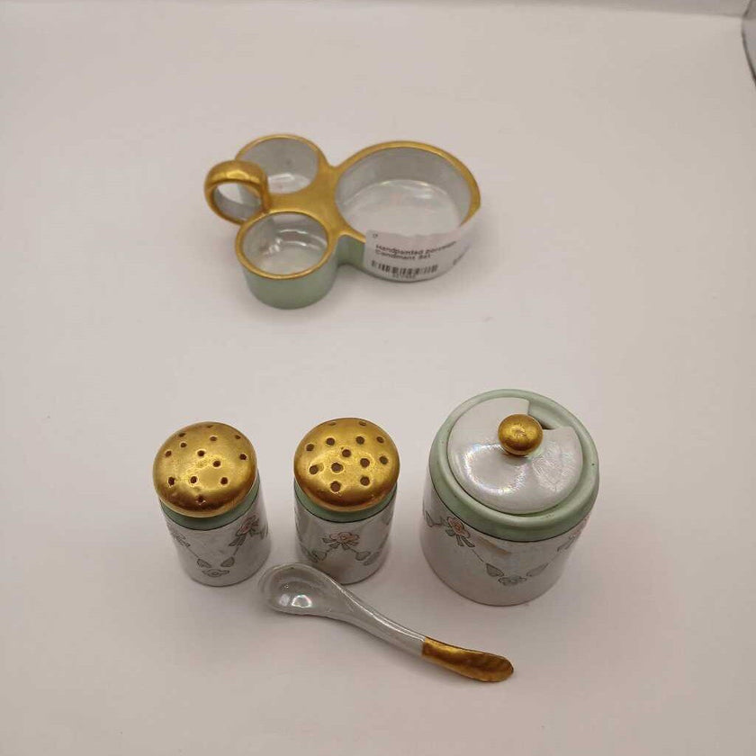 Handpainted porcelain Condiment Set