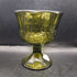 Olive green pedestal compote
