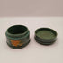 1967 Hand Painted Floral Decoupage Powder Keepsakes Box Wood Small Round Green Orange