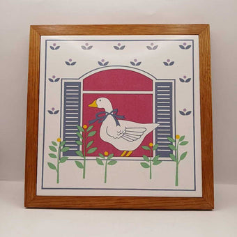80s Blue Ribbon Country Geese Trivet 9