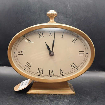 Brass Oval Desk Clock