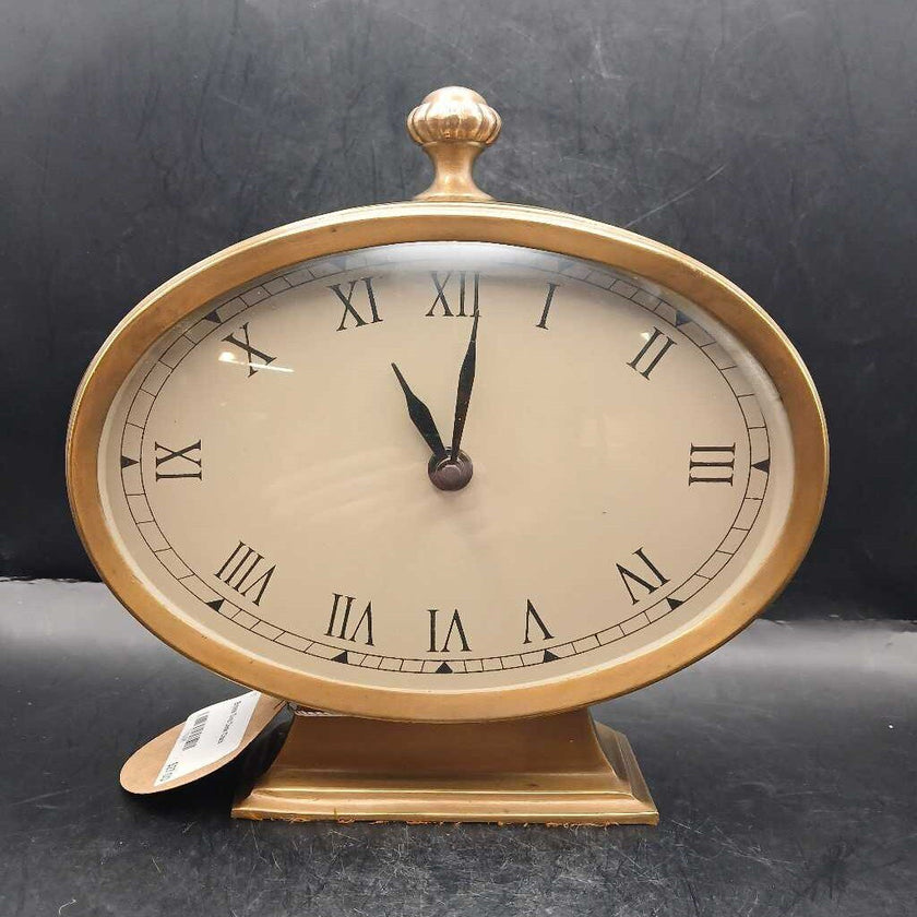 Brass Oval Desk Clock