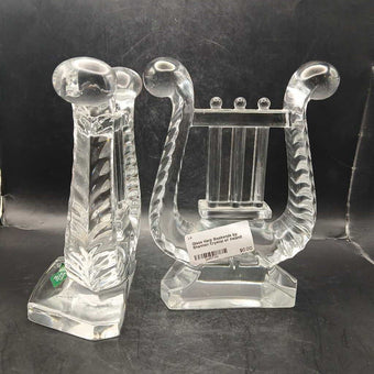 Glass Harp Bookends by Shannon Crystal of Ireland