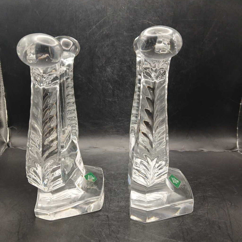 Glass Harp Bookends by Shannon Crystal of Ireland