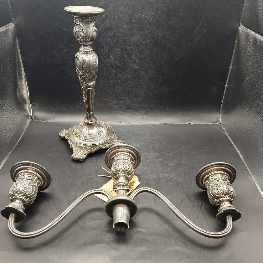 WM Rogers and son silverplate candelabra