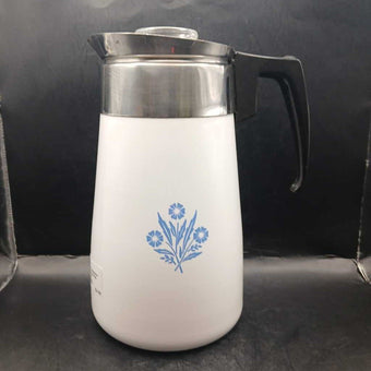 Vintage 9 Cup CorningWare Blue Cornflower Stovetop Coffee Percolator
