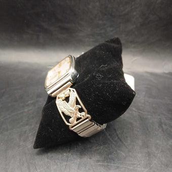 12K Black Hills Gold Leaves on Sterling Day +Date Quartz Watch