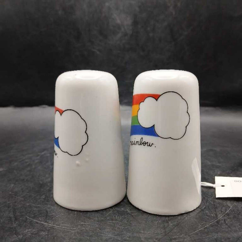 80s Rainbow Salt & Pepper Shaker Set Porcelain Taiwan