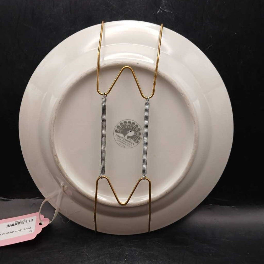 Floral bow ceramic saucer