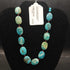 Oval Turquoise Gemstone Necklace Sterling Clasp