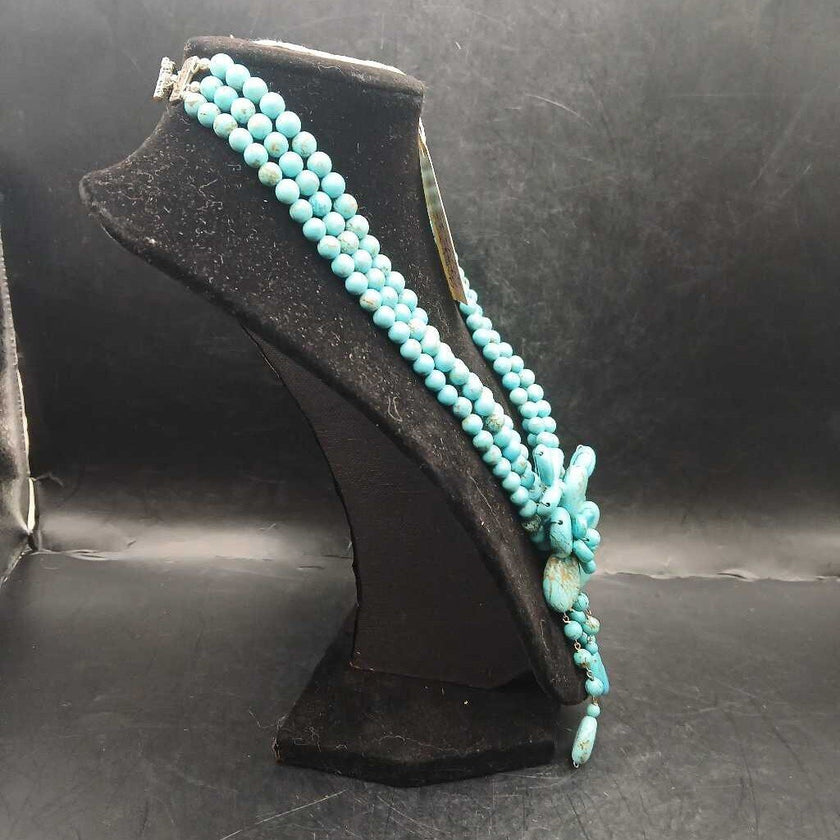 Turquoise Southwest Style Sterling Clasp Necklace