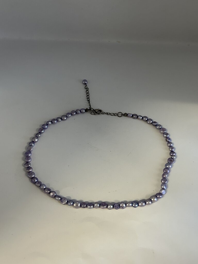 Vintage Cultured Lavender Pearls Sterling Clasp