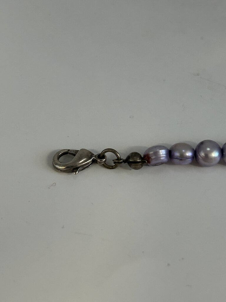 Vintage Cultured Lavender Pearls Sterling Clasp