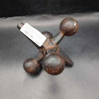 Vintage Heavy bronzed Cast Iron Jax Jacks Door Stop Game Decor