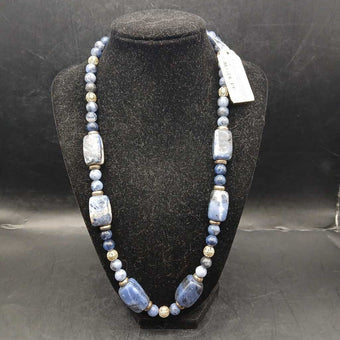 Artist Created Sodalite Gemstone Beads with Sterling Clasp