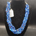 Lapis Lazuli with Coral + Turquoise accent beads with Sterling Silver Cones and Clasp
