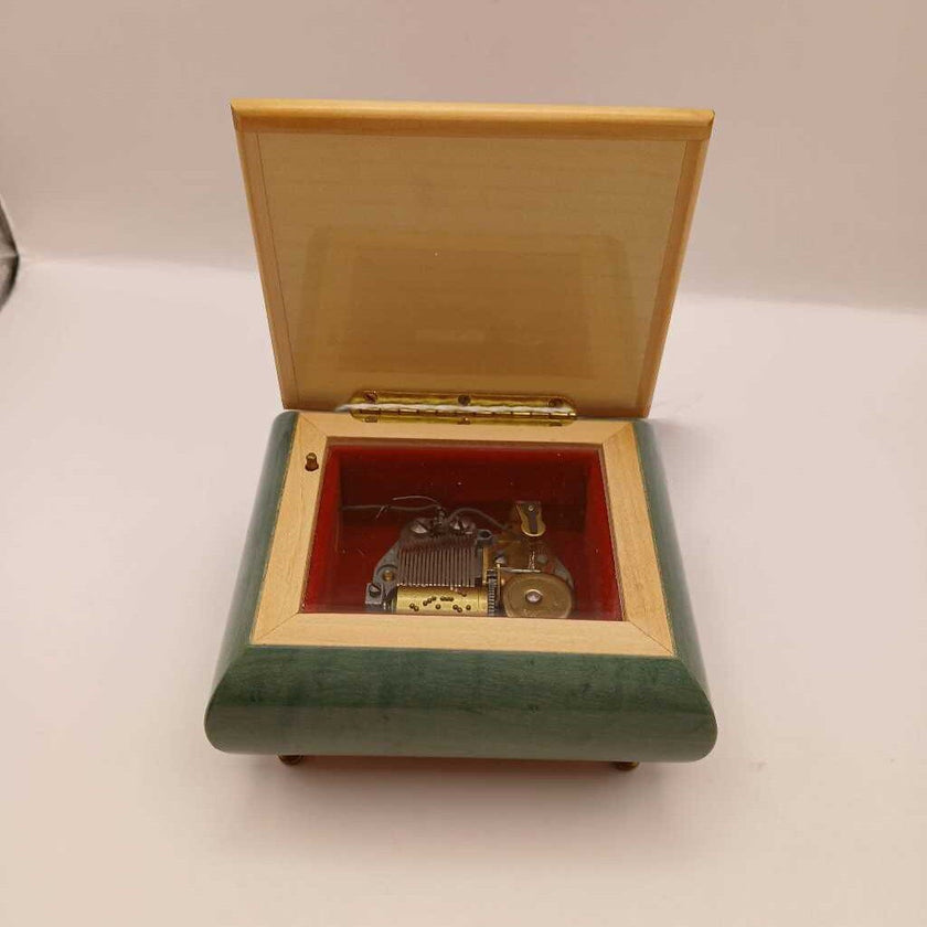 VTG Italian Emerald Green wooden Music Box