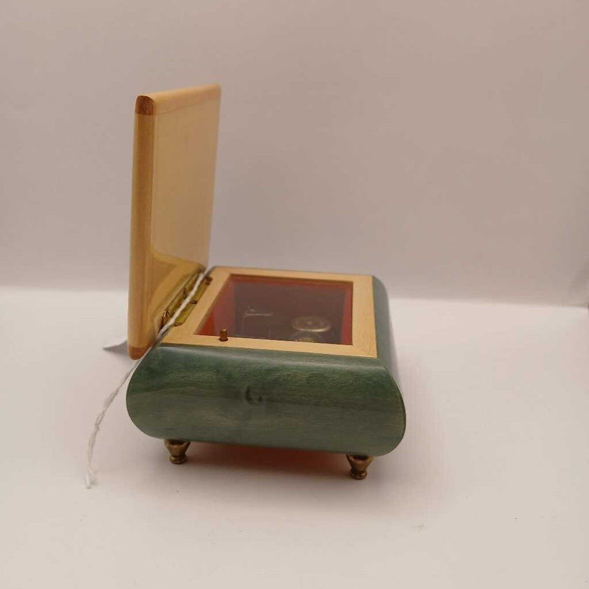 VTG Italian Emerald Green wooden Music Box