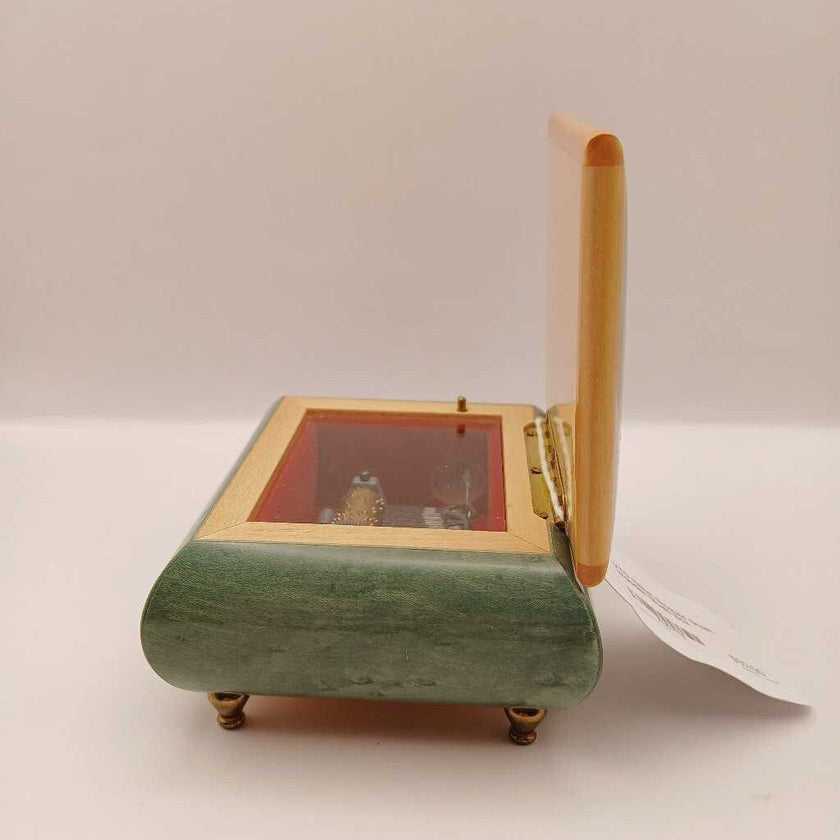 VTG Italian Emerald Green wooden Music Box