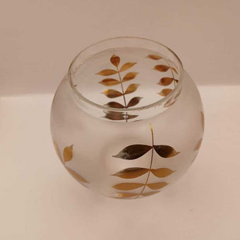Satin Glass Gold Leaf Sphere Ball Vase