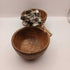 Acacia Teak woof 2 Bowl serving tray silver handle