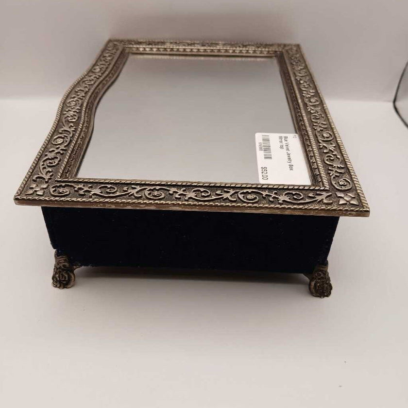 Blue Velvet Jewelry Box Mirror top