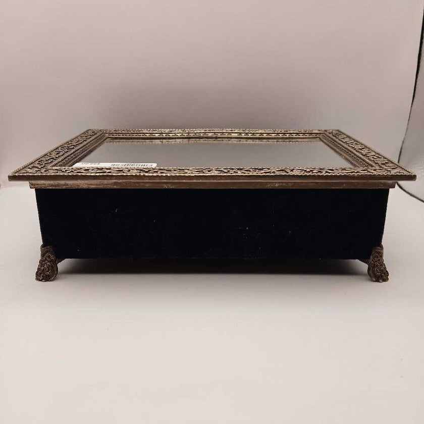 Blue Velvet Jewelry Box Mirror top