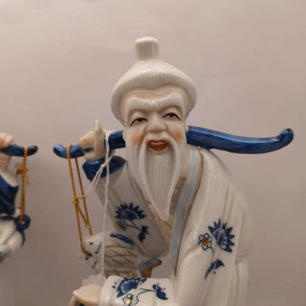 Set of VTG Chinese Porcelian Fishing Figures women-man